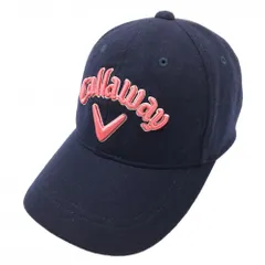 【超美品】キャロウェイ キャップ ネイビー×ピンク ロゴ刺しゅう 微起毛素材 FR ゴルフウェア Callaway