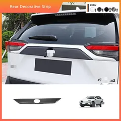 【送料無料】20-24年式RAV4専用 リアトリム バックドアデコレーション パネル 後部装飾バー ブラックカーボン＆クローム仕上げ