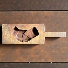 菓子型 和柄 持ち手付き 木型 昭和 落雁 木枠 和菓子 型 お菓子 彫刻