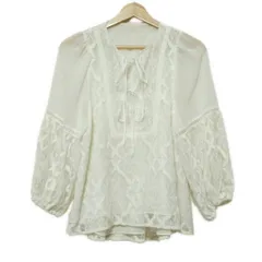 Grace Class(グレースクラス) 七分袖カットソー サイズ36 S レディース美品  - 白 レース/リボン
