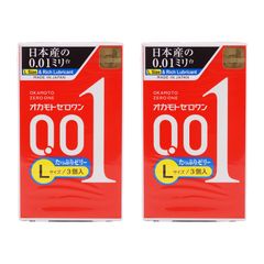 [2個セット]OKAMOTO オカモトコンドームズ オカモト ゼロワン 0.01ミリ Lサイズたっぷりゼリー 3コ入 ポリウレタン (PU) 岡本[ネコポス]