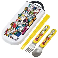 にゃんこ大戦争 26 食洗機対応 スライド式トリオセット (名入れスペース付お箸) スケーター