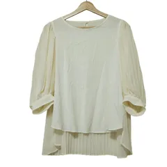 Grace Class(グレースクラス) 七分袖カットソー サイズ36 S レディース美品  - アイボリー クルーネック/プリーツ