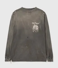 【希少XL・入手困難コラボ】セントマイケル × ボーンレイズド ロンT 炭黒 セントマイケル SAINT Mxxxxxx BONE SAINT Sweat shirt （Black