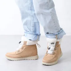 [スエードベージュ]スノーブーツ レディース ショートブーツ 防滑 滑らない スパイク 防水 凍結 雪国 北海道 裏起毛 裏ボア 内ボア 暖かい あったかい ふわふわ レースアップ ローヒール 歩きやすい 柔らかい 軽量 軽い k157-7338044
