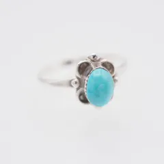 L489 ターコイズ トルコ石 リング デザイン シルバー 指輪 ヴィンテージ 12月誕生石 9号