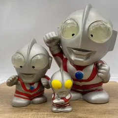 X-0066【一般中古品】◆ ウルトラマン 円谷プロ 激レア デフォルメウルトラマン ソフビ貯金箱 3体セット ◆