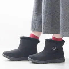 [ブラック]スノーブーツ レディース ムートンブーツ 防寒 滑らない 裏起毛 ボア 暖かい あったかい 防水 防滑 スパイク 凍結 雪 冬 ローヒール 痛くない 歩きやすい 柔らかい 疲れない 軽い 滑らない おしゃれ 黒 ブラック k157-7338003