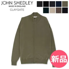 【新品】 ジョンスメドレー John Smedley ジップアップニット カーディガン メンズ クレイゲート CLAYGATE 長袖 メリノウール ハイネック セーター 24ゲージ ドライバーズニット 無地 男 M [JHS-63]