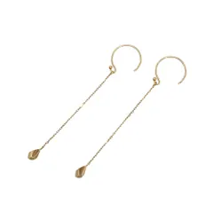 ココシュニック COCOSHNIK ピアス K10YG 0.8g イエローゴールド フック チェーン レディース【中古】