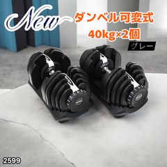 2596 ダンベル 可変式 レッド 40kg 1個 単品 多機能 5~40kg 17段階調節
