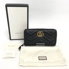 【中古品】GUCCI グッチ GG MARMONT ZIP AROUND WALLET 443123 GGマーモント ジップアラウンドウォレット ラウンドファスナー 長財布 【181-251218-rs-07-fur】