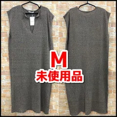 未使用品　レディース　婦人　袖なしワンピース　秋冬向き　ブラウン系　後ろ身ごろスリット入り　普段着/カジュアル　サイズ:M　NMO12-012-07