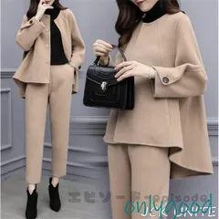 セットアップ レディース ジャケット 秋 冬 2点セット 秋コーデ パンツスーツ レディース ゆったり 体型カバー 卒業式 入学式 セレモニー 