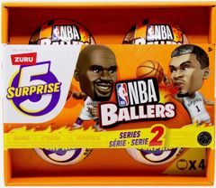 ZURU 5 서프라이즈 NBA Ballers 시리즈 2 공식 NBA 컬렉터블 피규어&액세서리 <!-이용 불가 문자-!> 서프라이즈 언복싱 농구 스포츠 완구(캡슐 4개)