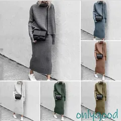 ニットセットアップ セットアップ レディース 40代 秋冬 長袖 上下セット セーター ハイネック スカート ミモレ丈 オシャレ 大人 着痩せ 通