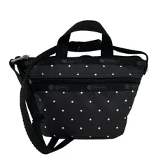 LESPORTSAC(レスポートサック) ショルダーバッグ美品  - 黒×白 ドット柄/ミニバッグ