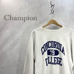 90s USA製 刺繍タグ Champion REVERSE WEAVE スウェット トレーナー CONCORDIA COLLEGE カレッジ ロゴ トップス X-LARGE ホワイト  メンズ ファッション