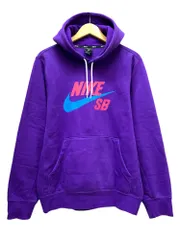 NIKE SB (ナイキエスビー) ロゴ 裏フリース フード スエット パーカー L パープル レディース/036