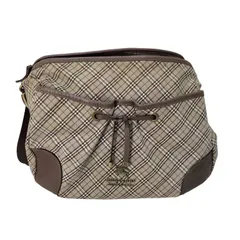 バーバリーブルーレーベル BURBERRY BLUE LABEL ホースロゴ 2WAY キャンバスショルダーバッグ レディース 表記無