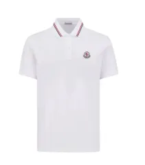 MONCLER(モンクレール) ロゴ パッチ ポロシャツ オプティカル 白 -24SS
