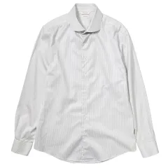 スーツサプライ ポイント カラー ストライプ トラベラー テーラード フィット シャツ - サンド