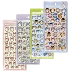 4種セット　サンスター文具　ボンボンドロップシール　ちいかわ　モモンガ　古本屋　みんなニコニコ　みんなポーズ　新潟倉庫