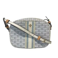 トリーバーチ　ベージュ系　PVC×レザー　バッグ　ショルダーバッグ　レディース