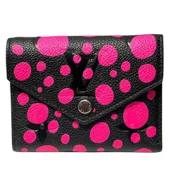 ルイヴィトン　Louis Vuitton　モノグラムアンプラント　ポルトフォイユ・ヴィクトリーヌ　M81956　草間彌生コラボ　　3つ折り財布　レディース　美品