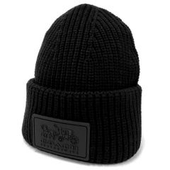 【新品 未使用】コーチ 帽子 COACH アウトレット パッチ ビーニー ニットキャップ ニット帽 防寒 CO100001 001