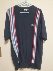 FILA フィラ Classic クラシック 半袖 ニット ネイビー ストライプ 105