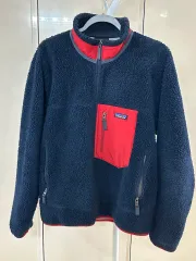 パタゴニア レトロ フリース フリース ネイビー&レッド L