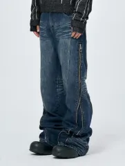 スキーイズムINデュージング CONVERTIBLE ZIP UP JEANS BLUE