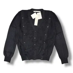 参考上代63800円 未使用 JOHN LAWRENCE SULLIVAN MOHAIR CARDIGAN WITH BUTTON  ボタンモヘアニットカーディガン セーター ジョンローレンスサリバン 4B005-0324-41 ネイビー L （99023A）