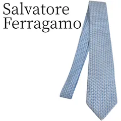 Salvatore Ferragamo 白・水色・柄物 ネクタイ