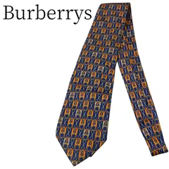 ★美品 Burberrys バーバリーズ ネイビー・オレンジ ネクタイ