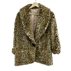 Lily Brown(リリーブラウン) コート サイズF F レディース美品 - ベージュ×ダークブラウン 長袖/フェイクファー/豹柄/秋/冬