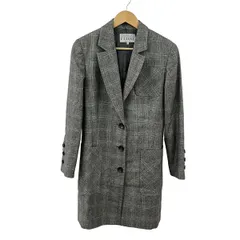 ジャンフランコフェレ コート サイズ42 M レディース - グレー×黒×ブラウン 長袖/グレンチェック柄/ストール付き/秋/冬