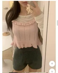 GIRLSRECIPE ペンダント ハーフパンツ ウール5% チャコールグレー