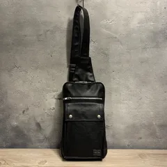 ✨極美品✨PORTER フリースタイル ワンショルダーバッグ 黒 レザー調 吉田カバン 日本製 通勤 通学 ボディバッグ