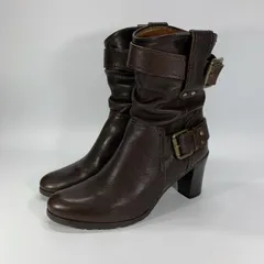 美品◯ DIANA ダイアナ ショートブーツ ベルト ダークブラウン 22.5 ソフトレザー プレーントゥ