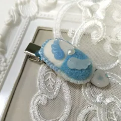 ヘアクリップ◇ハンドメイド 天使になるお薬 ゆめかわ ビーズ刺繡 羊毛フェルト oh-02152