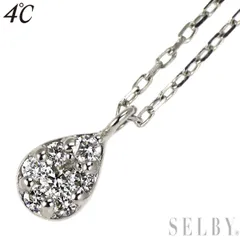 4℃ K10WG ダイヤモンド ペンダントネックレス