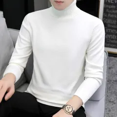 ☆ ホワイト ☆ XLサイズ ☆ セーター メンズ トップス ニット セーター メンズ ニットセーター モックネック ハイネック ボトルネック タートルネック タートルネックセーター メンズセーター 無地 柔らかい ソフト 快適 ギフト 通勤 通学 お出かけ