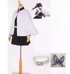 鬼滅の刃 コスプレ衣装 栗花落カナヲ 6点セット(マント+コート＋スカート＋ベルト+ヘアアクセサリー+ウィッグ)大人用 コスチューム cosplay文化祭 学園祭 仮装 舞台服 イベント用