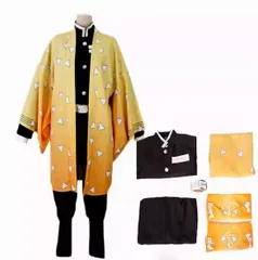 鬼滅の刃 コスプレ衣装 我妻善逸 5点セット（コート+インナー+ゲートル+ズボン+ベルト）大人用 コスチューム cosplay文化祭 学園祭 仮装 舞台服 イベント用