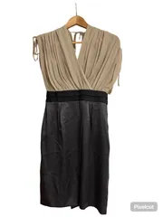 RE340  BALLSEY  ボールジィ　ノースリーブワンピース　ベージュ×グレー　レディース　サイズ38