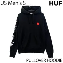 【USED／USメンズS】HUF x CHOCOLATE プルオーバー フーディ ブラック