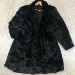 着丈90cm　ブラックミンク サガミンク 銀サガ ファーコート ミンクコート リアルファー 貂 本毛皮 レディース アウター なめし柔らか