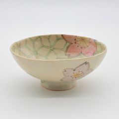 石木文 お茶碗 飯碗 ボール お花 てふてふ 蝶々 目玉焼き ピンク